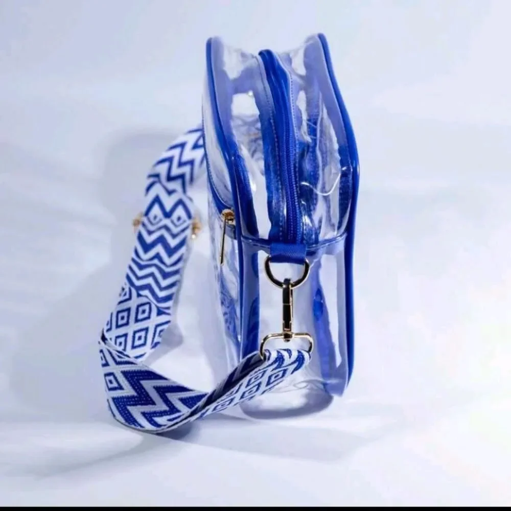 Game Day Stadium Clear Bag Purse~Blue